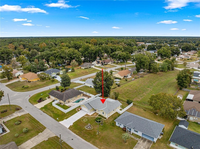 aerial view featuring a residential view