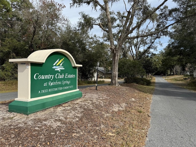 view of community sign