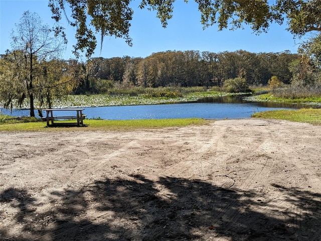 surrounding community with a water view