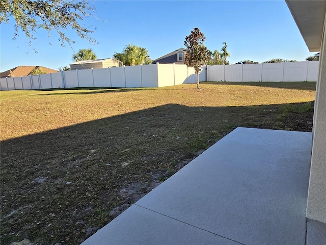 view of yard with a patio area