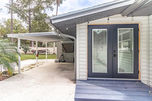 entrance to property with french doors