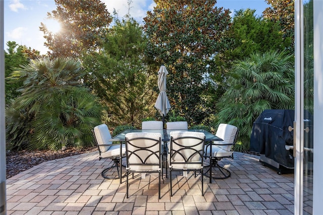 view of patio / terrace with a grill