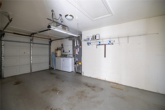 garage with separate washer and dryer