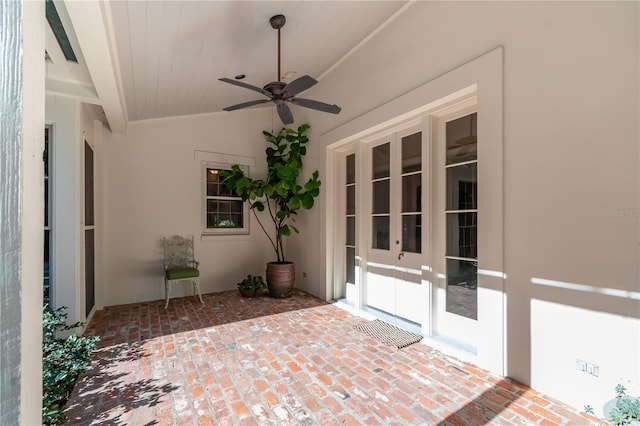 view of patio / terrace with ceiling fan