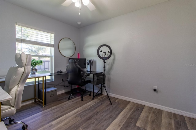 17023 SW 41st Avenue Rd, Ocala, FL 34473 - office featuring ceiling fan and wood-type flooring