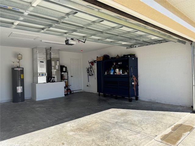 17023 SW 41st Avenue Rd, Ocala, FL 34473 - garage featuring electric water heater, a garage door opener, and heating unit