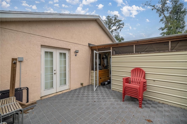 view of patio / terrace featuring french doors