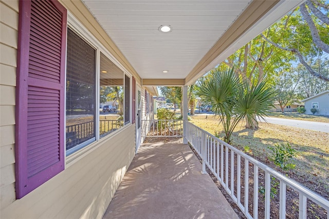 view of patio with a porch