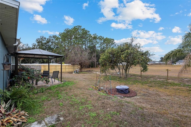 view of yard with a gazebo