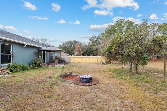 view of yard with a gazebo