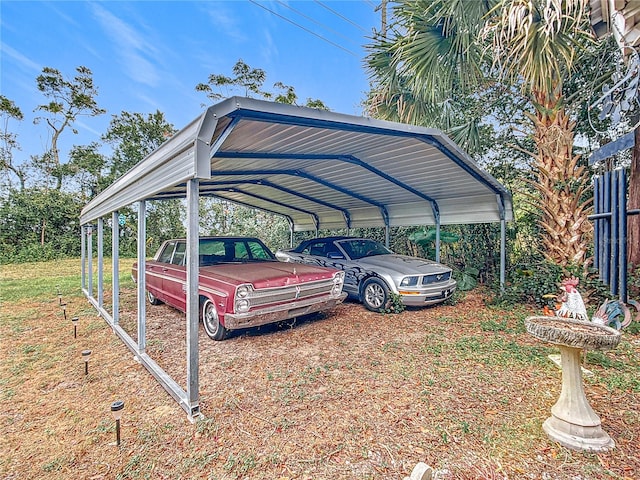 view of vehicle parking featuring a carport