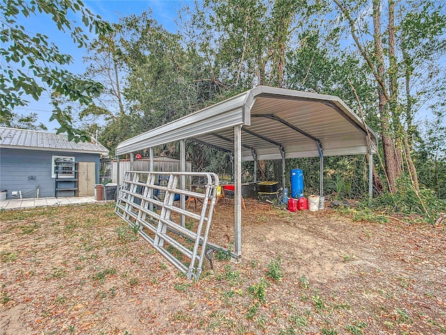 view of outdoor structure with a carport