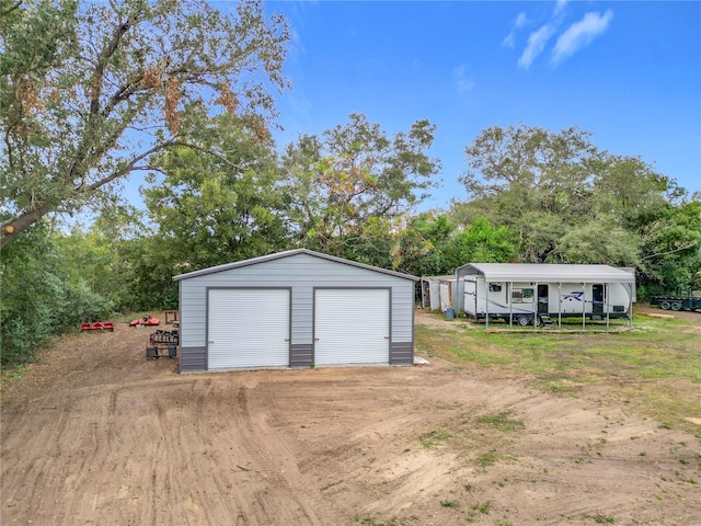 view of garage