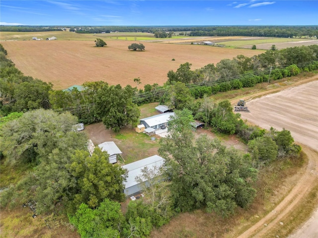 aerial view with a rural view