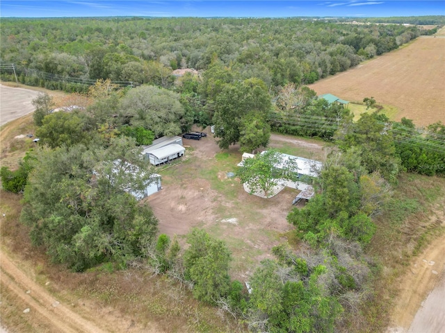 bird's eye view with a rural view