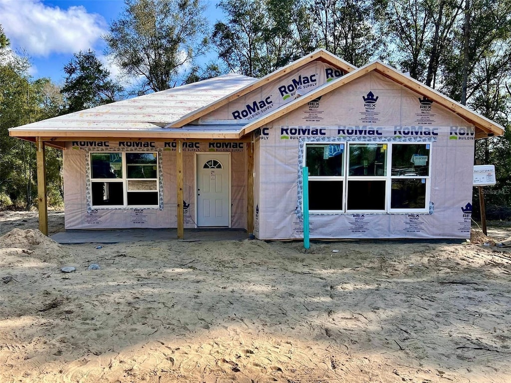 view of unfinished property