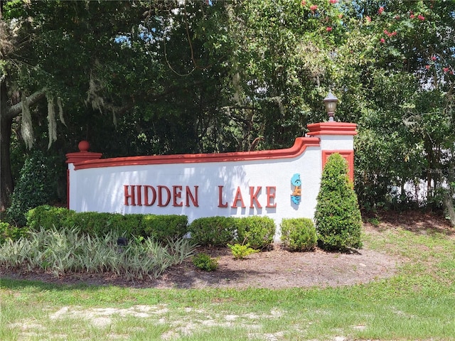 view of community sign