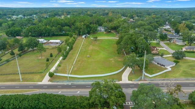 aerial view with a wooded view