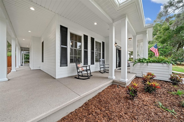 view of patio / terrace featuring covered porch