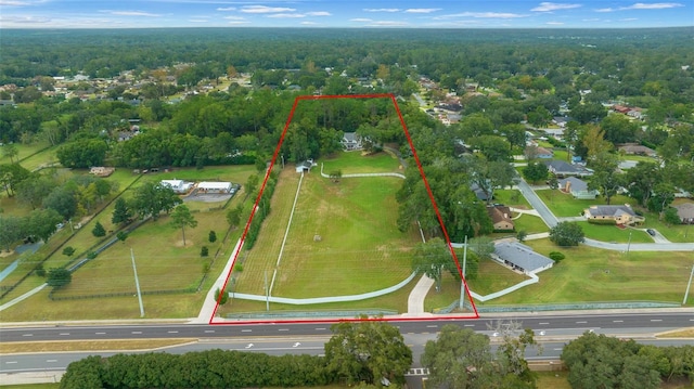 aerial view with a view of trees