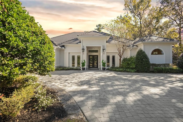 view of front of property featuring french doors