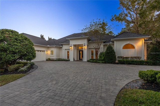 view of front of house featuring a garage