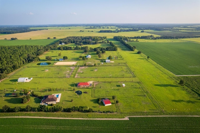 drone / aerial view featuring a rural view