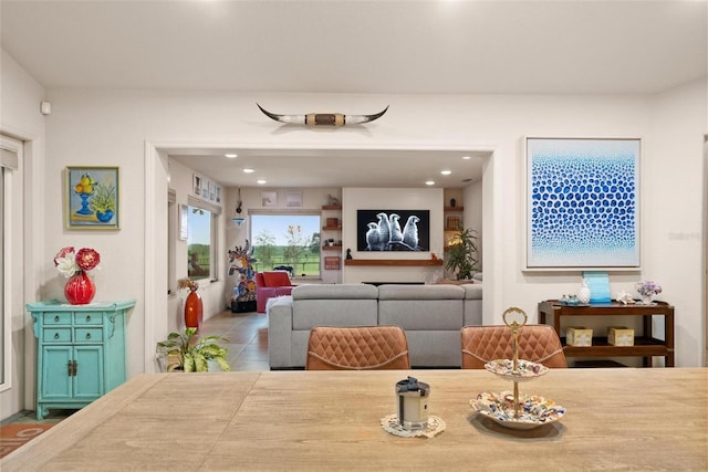 dining area featuring tile patterned floors