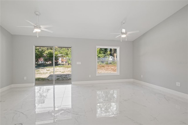 empty room featuring ceiling fan