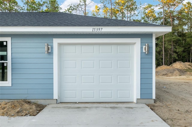 view of garage