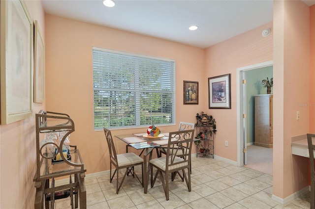 view of tiled dining room