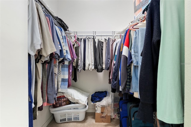 spacious closet with carpet flooring