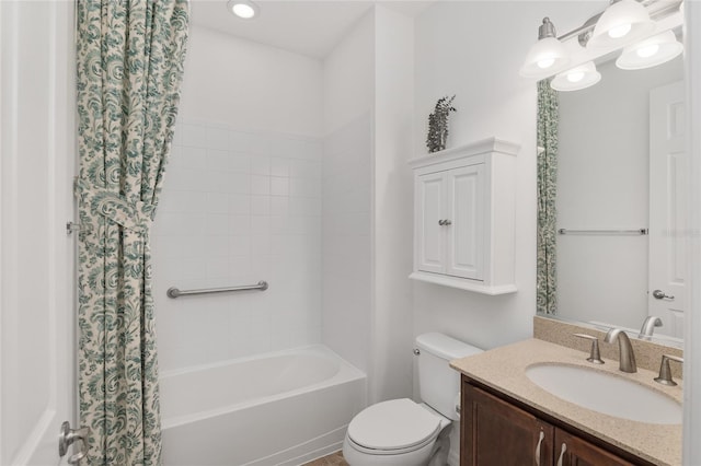 9350 SW 91st Court Rd, Ocala, FL 34481 - bathroom featuring vanity, toilet, and shower / bath combination with curtain