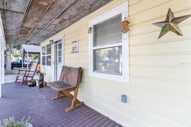 wooden deck with a porch