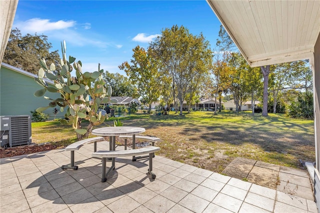 view of patio / terrace with central AC unit