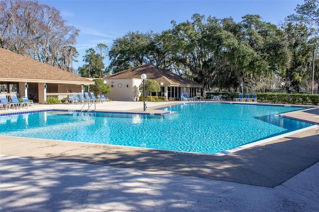 view of pool featuring a patio