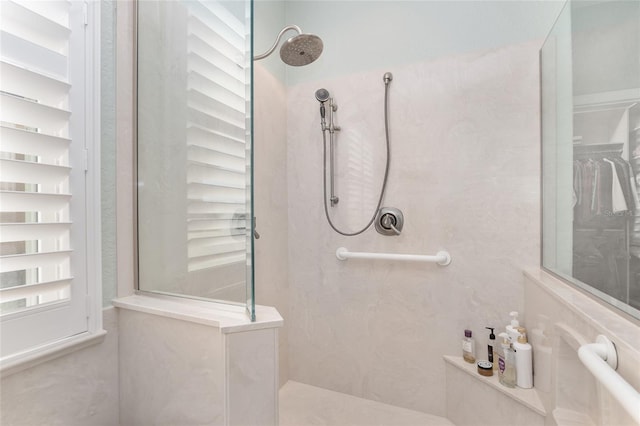 bathroom featuring walk in shower