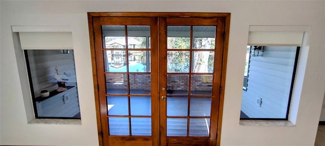 doorway to outside with french doors