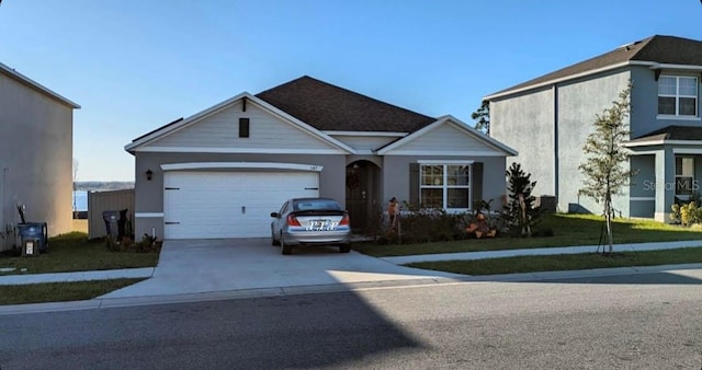 ranch-style home with a garage