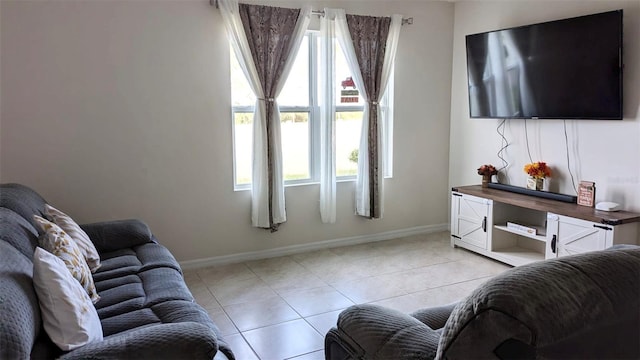 view of tiled living room