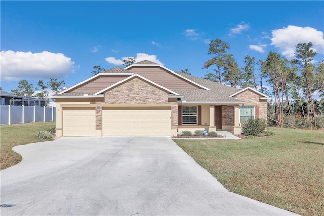 4313 SW 106th Pl, Ocala, FL 34476 - view of front of home featuring concrete driveway, a garage, and stone siding