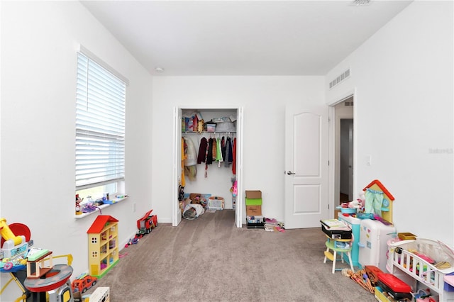 playroom with carpet floors