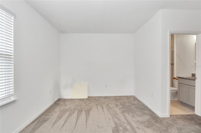 spare room with light colored carpet