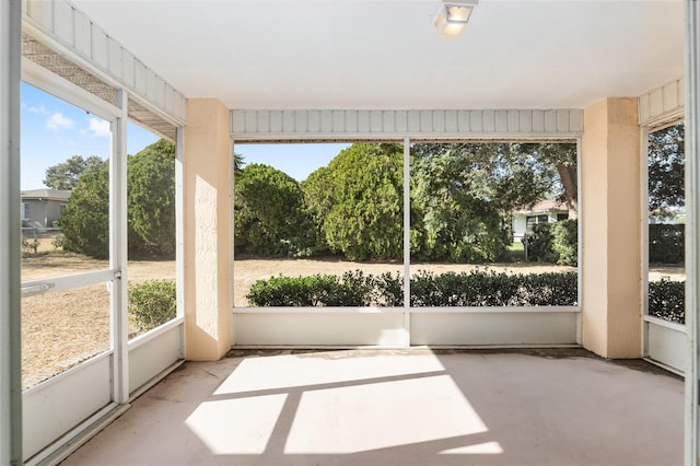 view of unfurnished sunroom