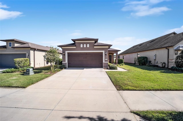 prairie-style house featuring a front yard