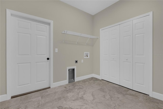 laundry room with washer hookup and hookup for an electric dryer