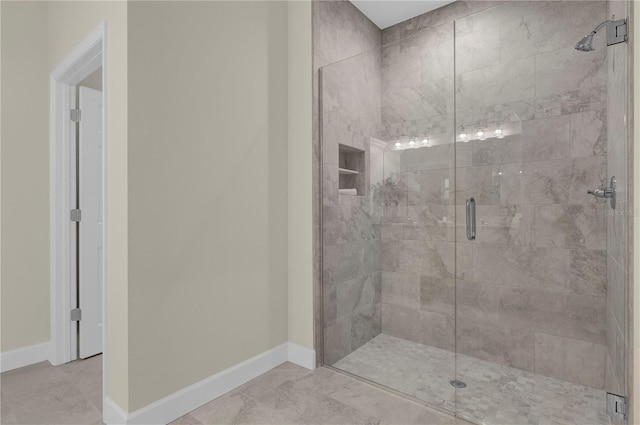 bathroom featuring walk in shower