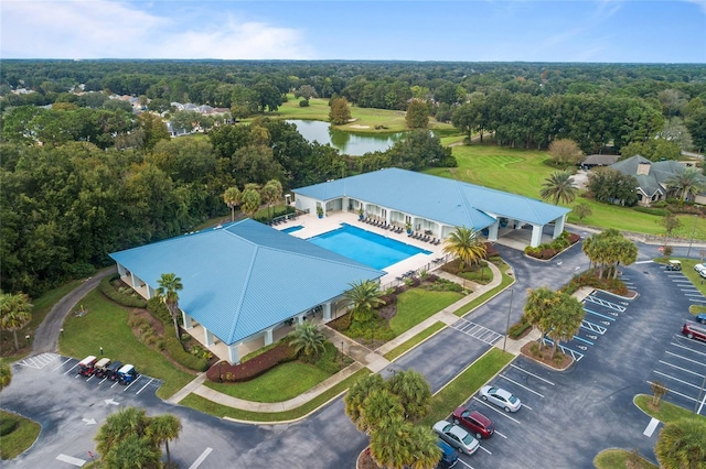 6688 SW 113th Pl, Ocala, FL 34476 - aerial view of a large body of water and a pool area