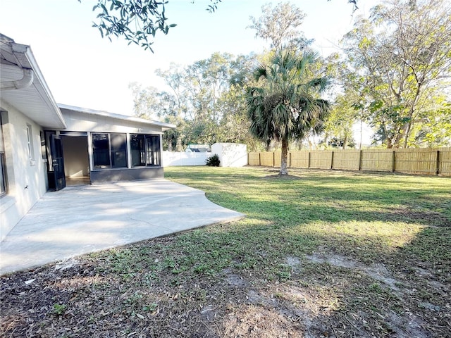 view of yard with a patio area