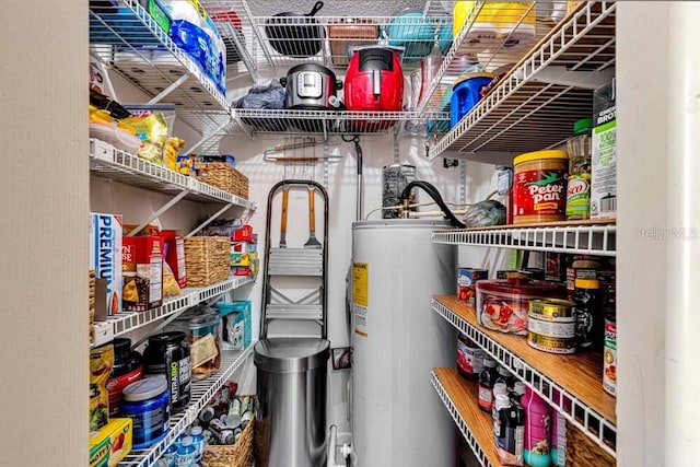 pantry featuring water heater